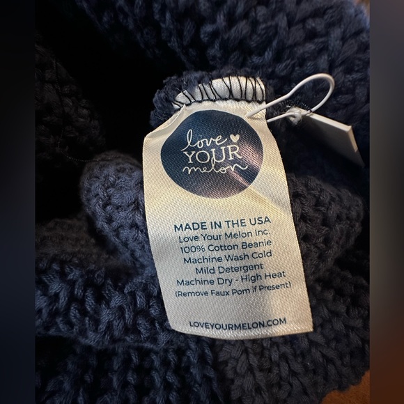 Love Your Melon Dark Blue Knit Beanie - Picture 5 of 5